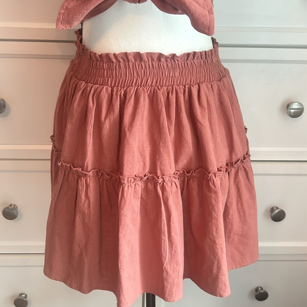 In The Beginning Skirt & Tie Front Shirt Set - Picture 3 of 7